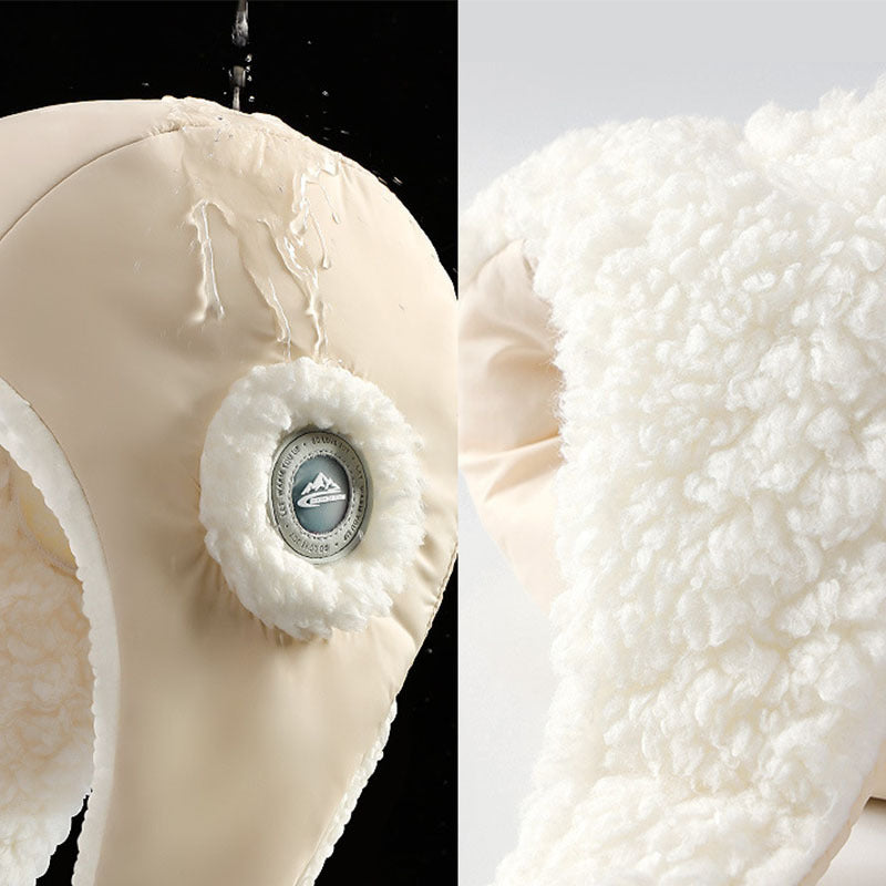 Down Plush Hat For Women Cycling Windproof