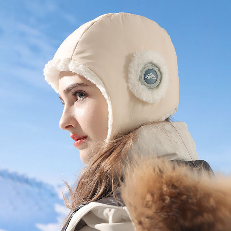 Down Plush Hat For Women Cycling Windproof
