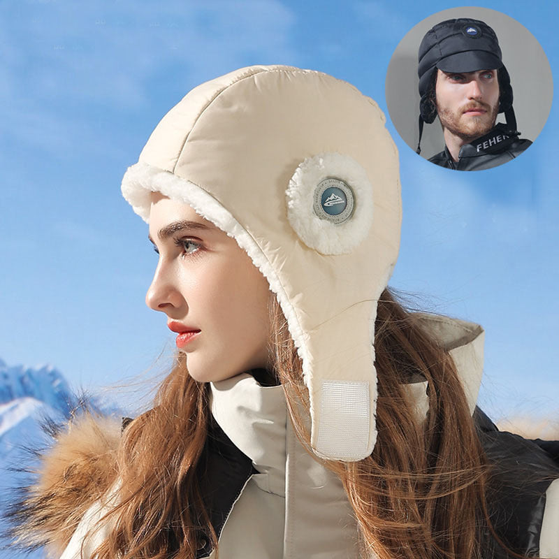 Down Plush Hat For Women Cycling Windproof