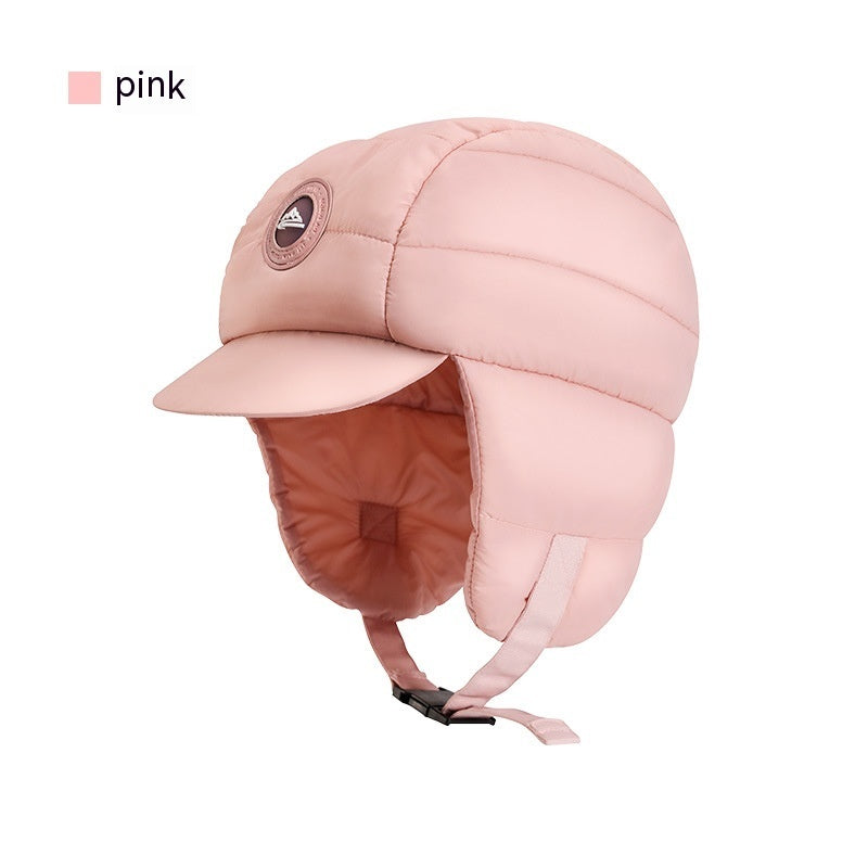 Down Plush Hat For Women Cycling Windproof